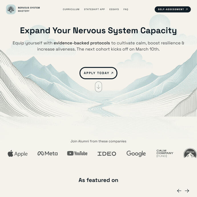 Nervous Systeam Mastery Website